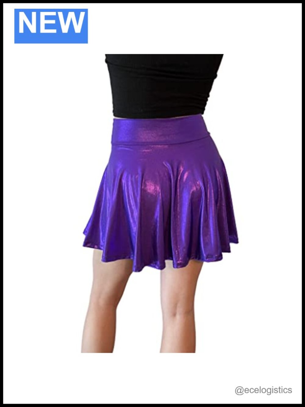 Metallic Mystique Skater Mini Skirt - Festival Rave Concert USA Made - Picture 3 of 4